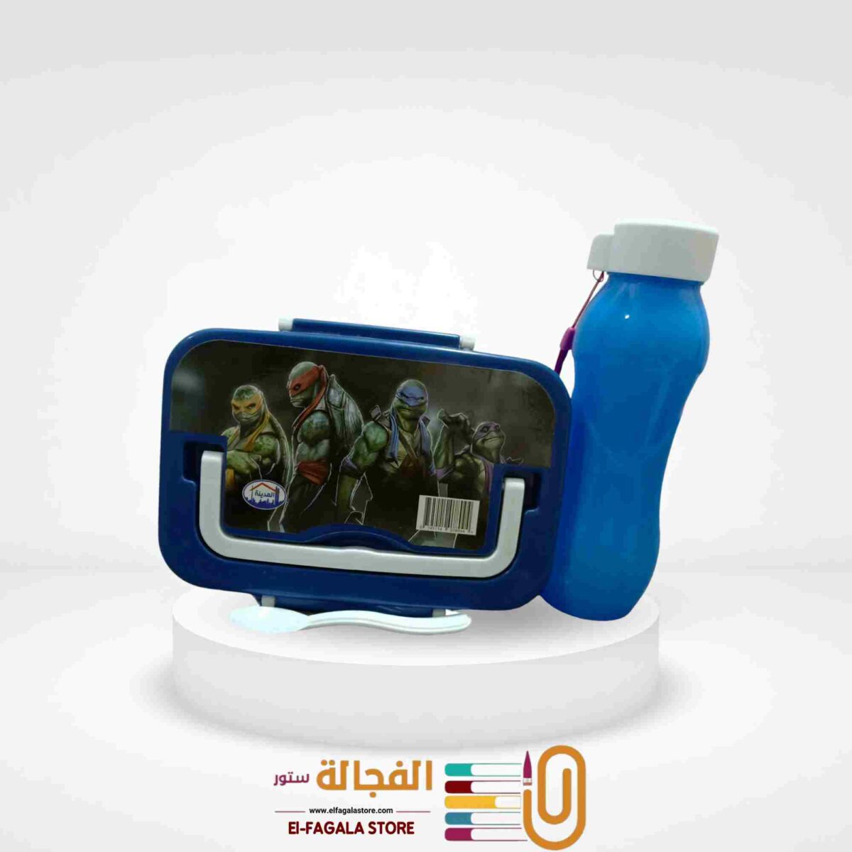 ⁦طقم لانش بوكس بمعلقة + زجاجة⁩ - الصورة ⁦1⁩